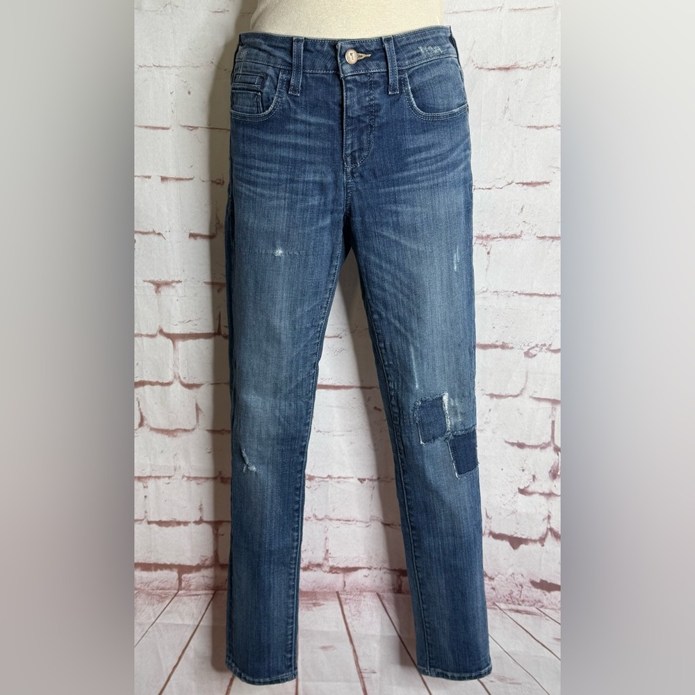 ANTHRO PILCRO Mid Rise Waist 28 Inches Size 27 Distressed Medium Wash Denim Jean - Picture 15 of 15